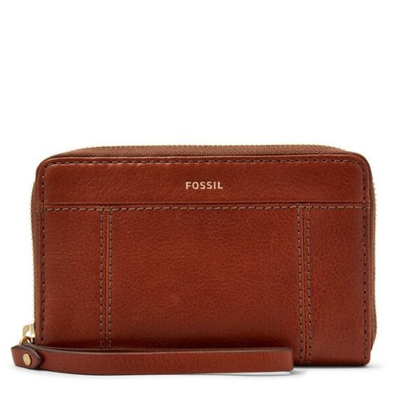 Fossil Jori RFID Leather Clutch Wallet Wristlet - Picture 1 of 8